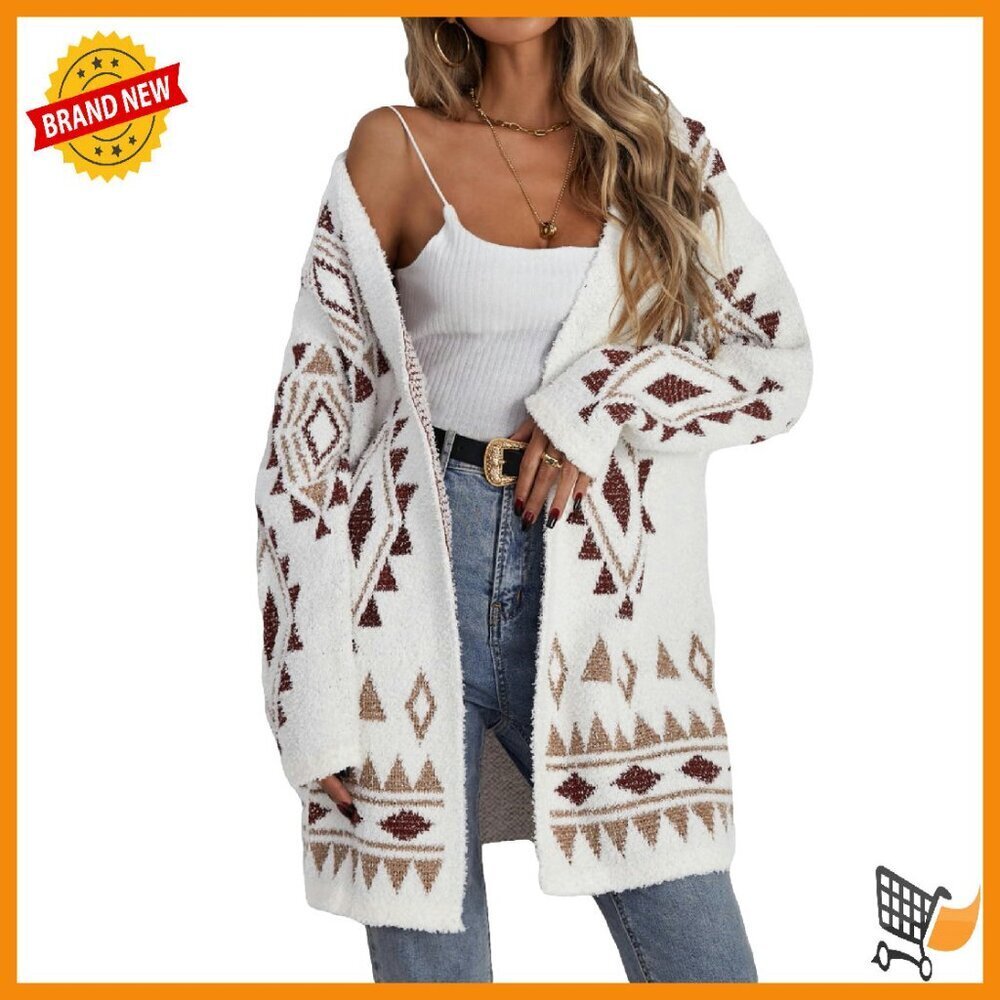 Open Front Long Sleeve Chunky Cardigan, Boho Sweater, Fall Outwear